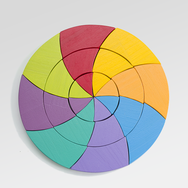 Producto - Bloques de Madera Círculo GOETHE Arcoíris - 20 cm - Juguete Artístico