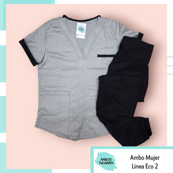 Producto - Ambo Linea Eco Gris Pantalon Negro
