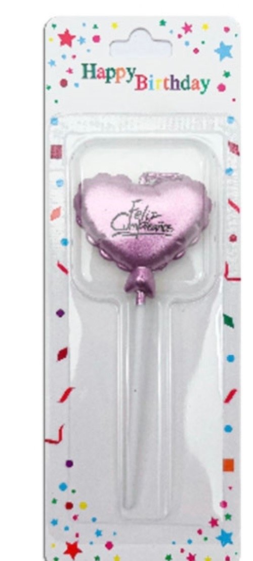 Producto - VELA GLOBITO CORAZÓN ROSA 11 cm