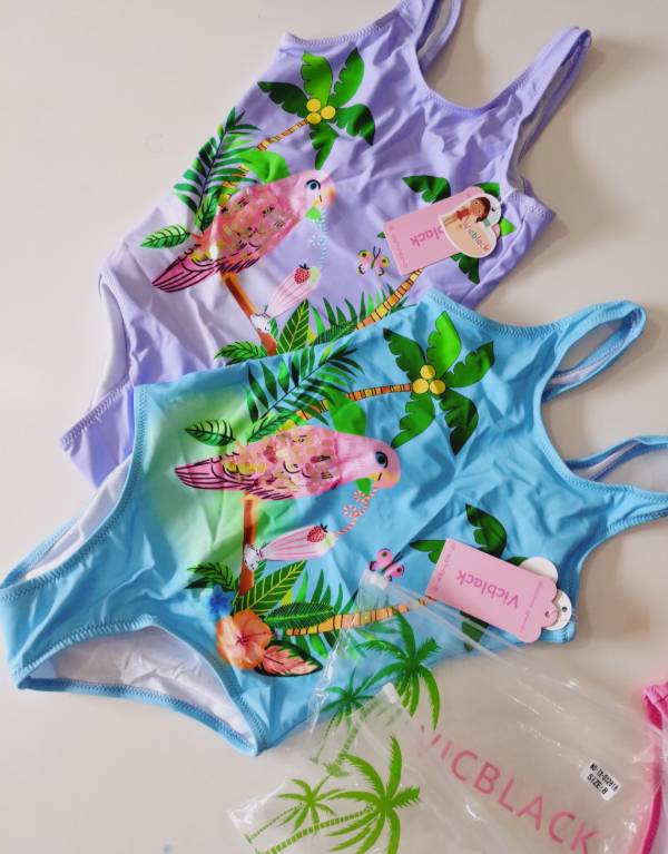 Producto - Malla importada de nena talle 8 colores lila y celeste