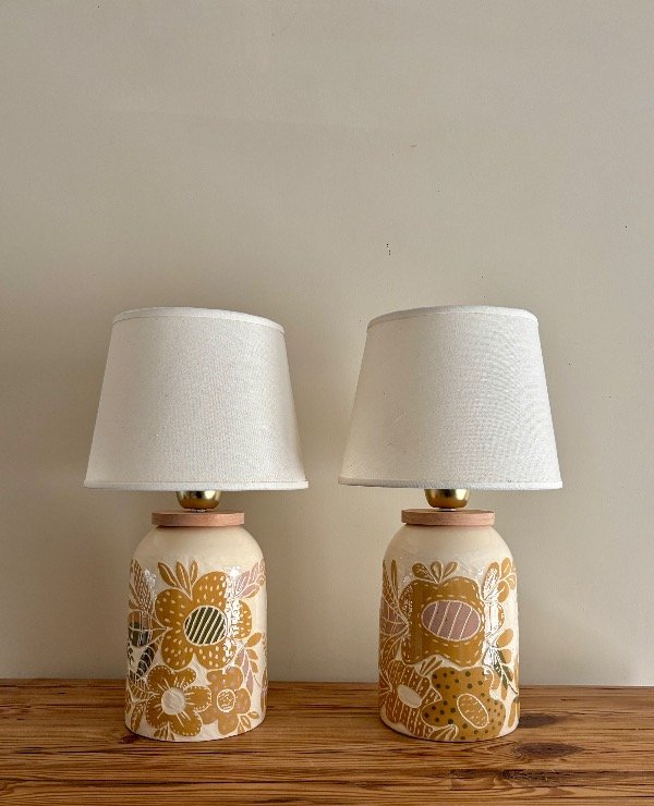 Producto - Lámpara Tambor Flor Ocre chica - A PEDIDO - 4