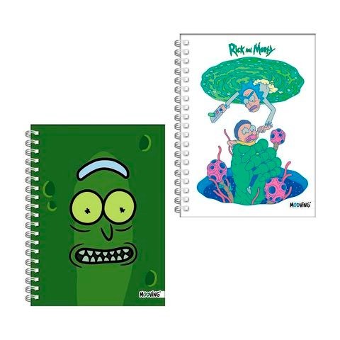 Producto - CUADERNO 16X21CM RAYADO 80 HOJAS TAPA DURA CON ESPIRAL RICK AND MORTY X UNIDAD