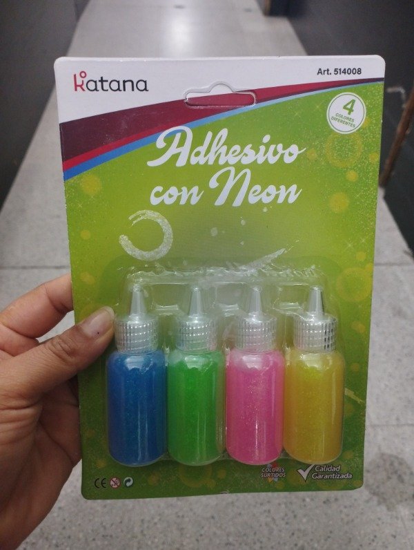 Producto - Adhesivo Neon Blíster x4uni