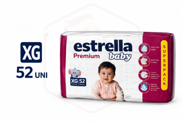 Producto - PAÑALES ESTRELLA PREMIUM - XG - 52 UNIDADES