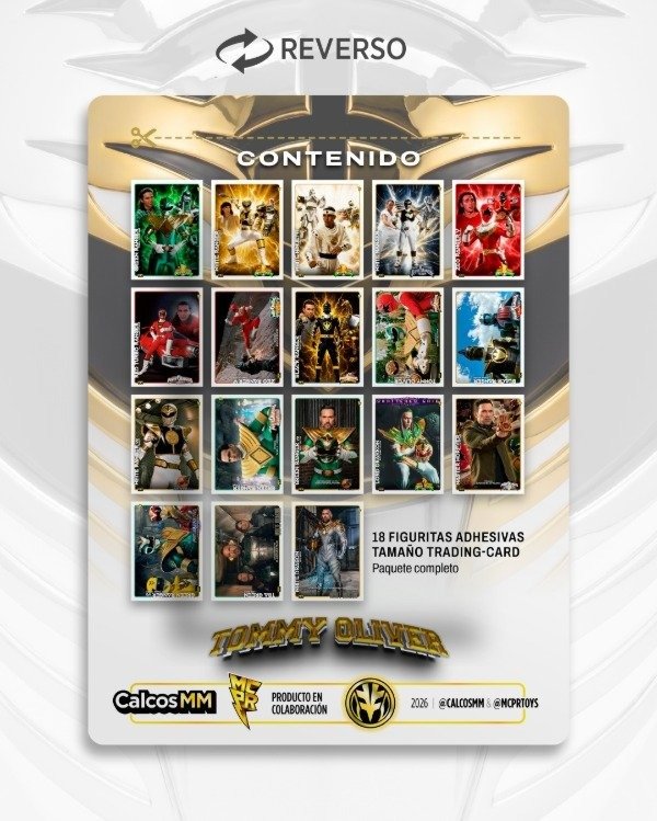 Producto - Super Sobre / Tommy Oliver Pack x18 Stickers Traiding Cards. - 5