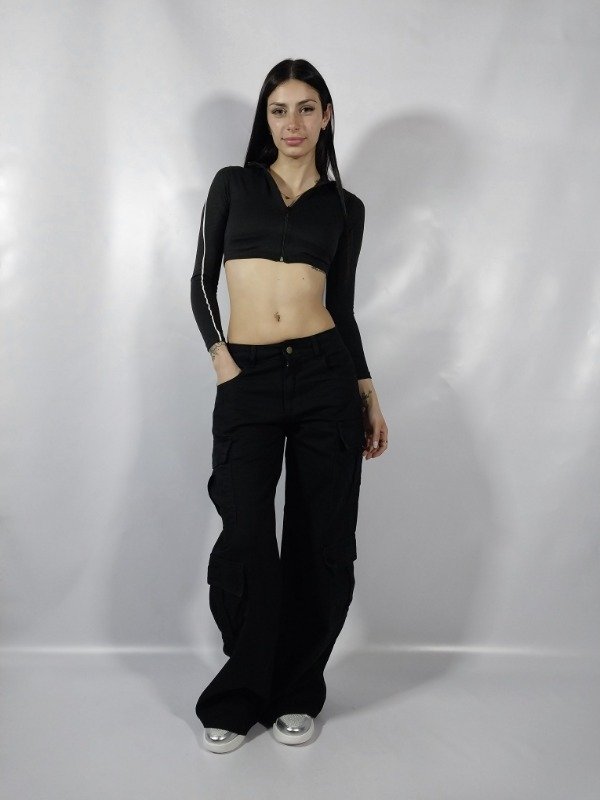 Producto - Pantalon Wide cargo Ambar