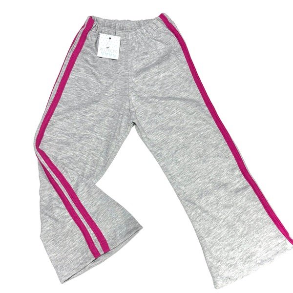 Producto - Pantalón jersey gris rayas fucsia