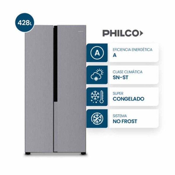 Producto - HELADERA SIDE BY SIDE PHILCO PHSB450X 428LTS NO FROST INOX