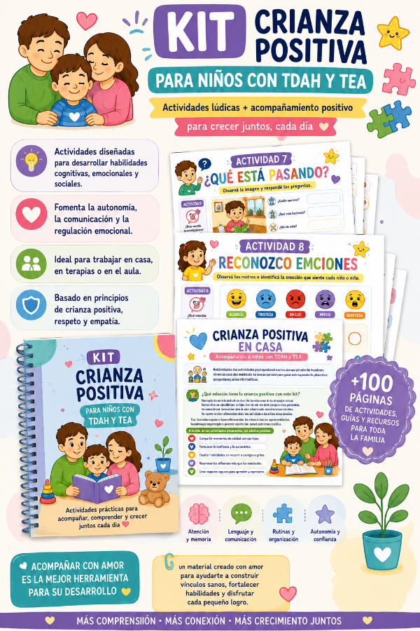 Producto - KIT CRIANZA POSITIVA + ACTIVIDADES PARA NIÑOS CON TDAH Y TEA