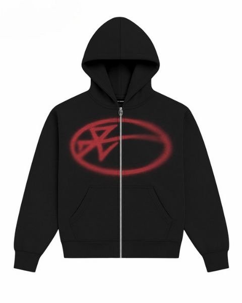 Producto - Campera Stencil Negro-Rojo