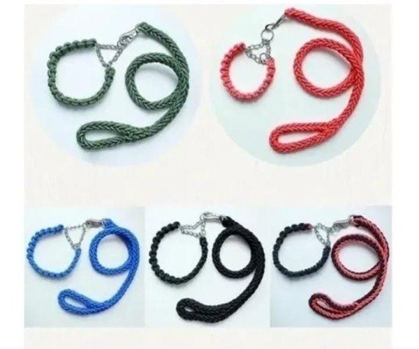 Producto - Correa Con Collar Reforzado Trenzado Para Mascotas #98-69