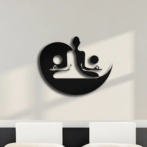 Producto - Cuadro Buda Ying Yang Meditación Yoga Madera Mdf 75x60 Cm - 2