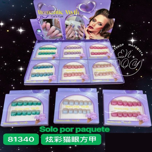 Producto - CAJA UÑA POSTIZA CUADRADA OJO DE GATO