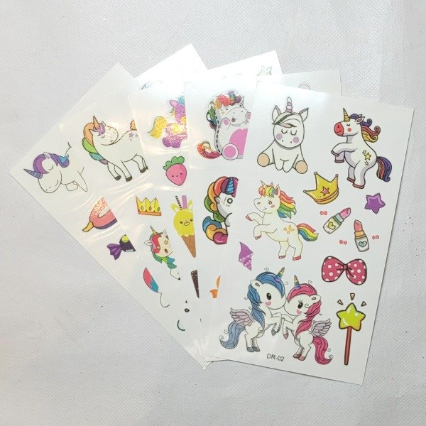 Producto - Tatuaje temporal infantil UNICORNIO x10 planchas
