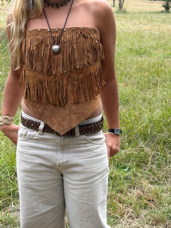Producto - Top flecos bando marron