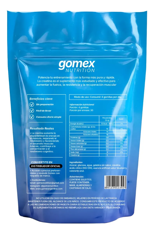 Producto - Gomitas de Creatina Monohidratada 5 Gr. Gomex - Rinde 30 días - 1