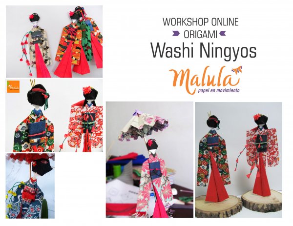Taller Online Ningyo Doll + Paraguas Movíl Origami - malula