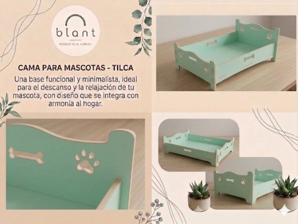 Producto - Camita Rustica Tilca para perros y gatos-blant - 6