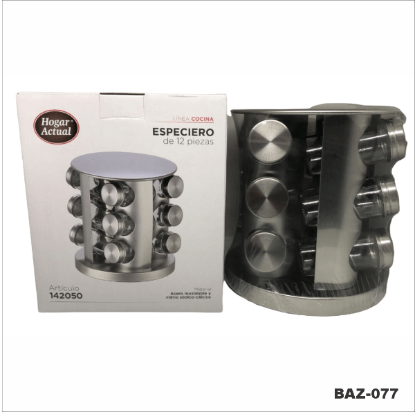 Producto - ESPECIERO GIRATORIO ACERO INOXIDABLE 12 FRASCOS