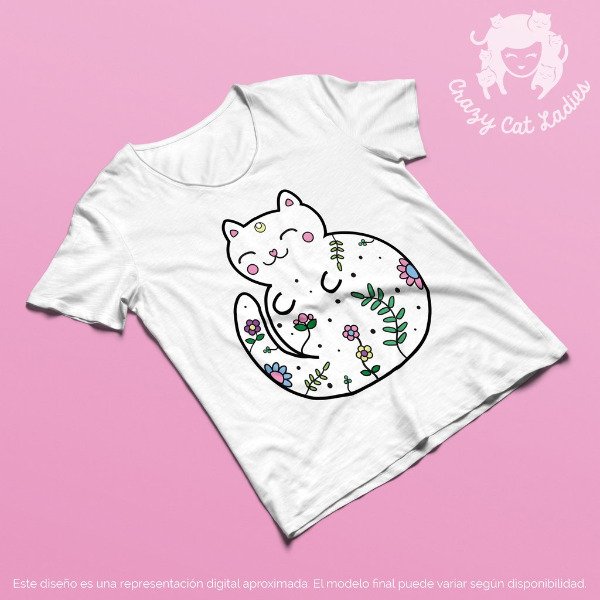Producto - Remera Gato Floral