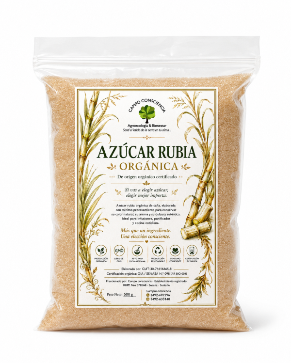 Producto - Azúcar Rubia Orgánica.