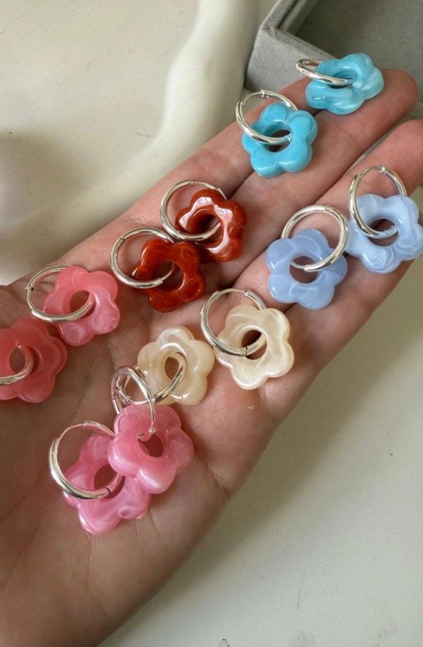 Producto - Argollas Flor Celeste