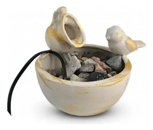 Producto - FUENTE DE AGUA CUENCO PAJARITO 14CM MOTOR LED