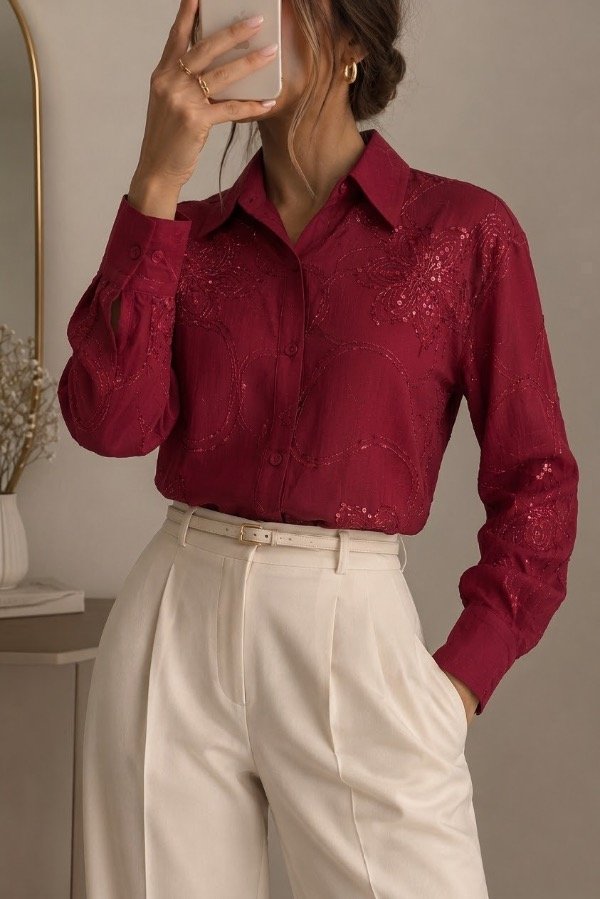 Producto - Camisa traslúcida brillos - 0