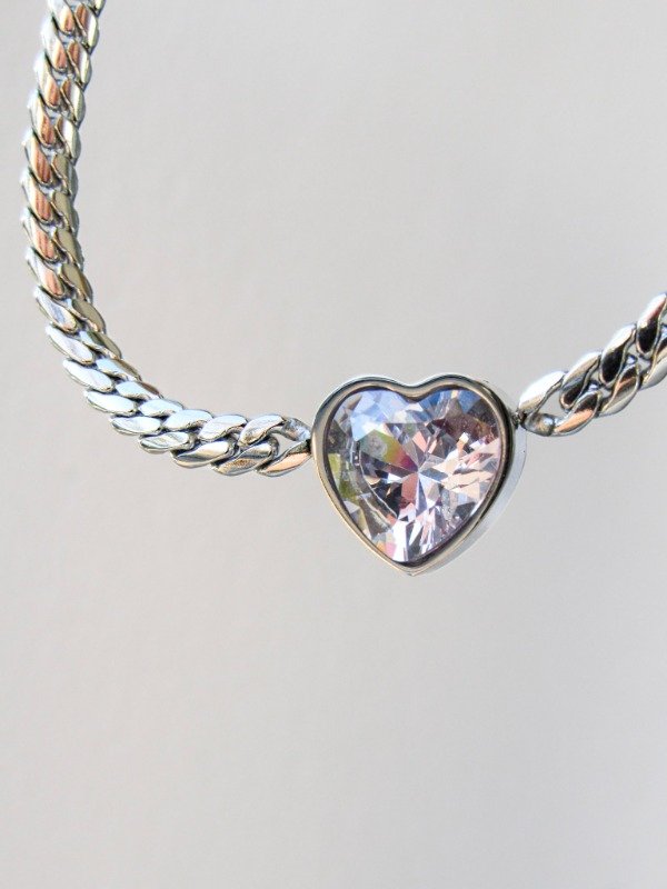 Producto - Pulsera Eslabon Chato Cubic Corazón