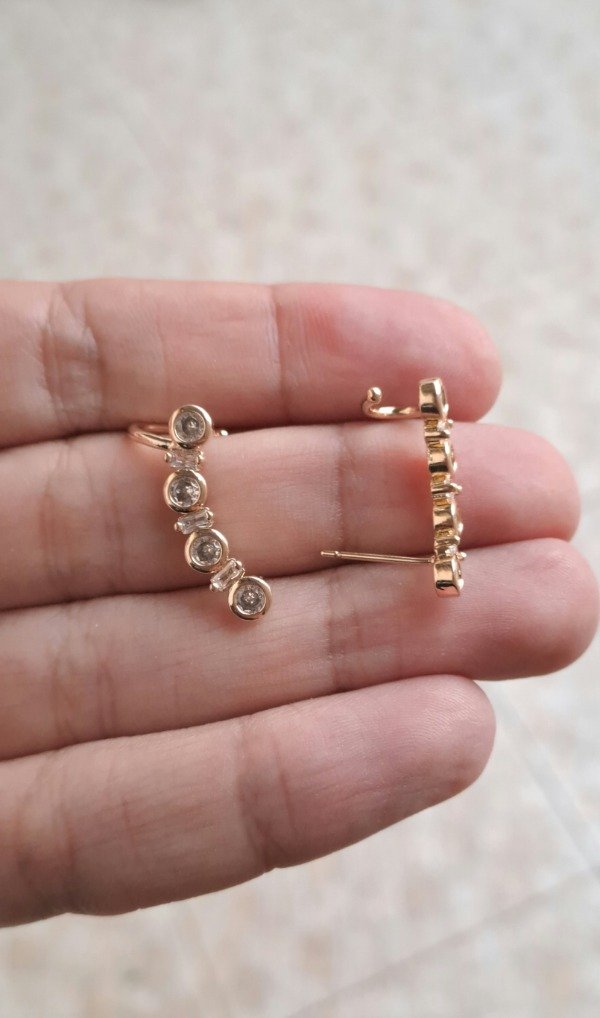 Producto - Aros enchapado en oro Burbujas tipo trepador (por par)