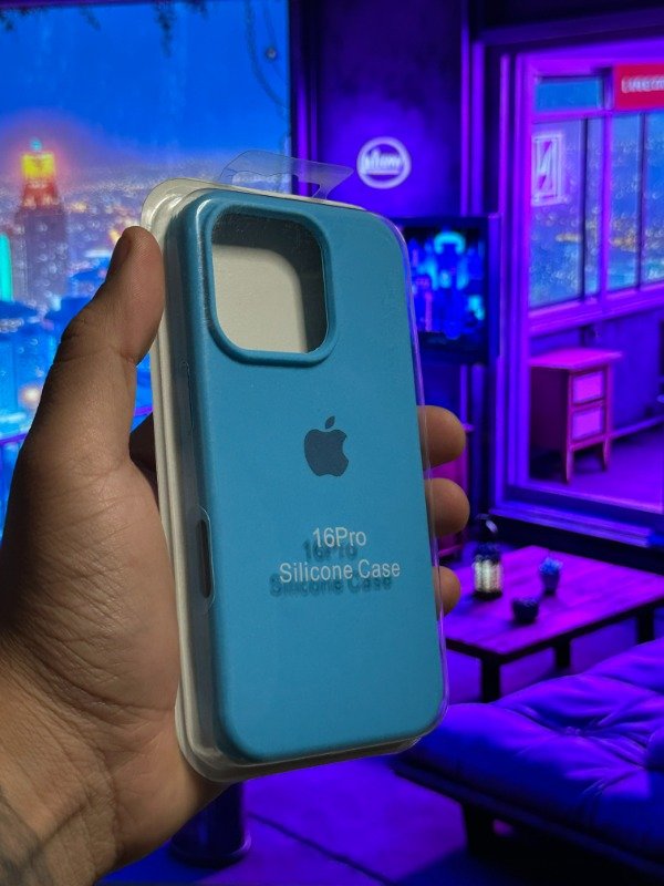 Producto - FUNDA SILICONE IPHONE 16 PRO (CELESTE)