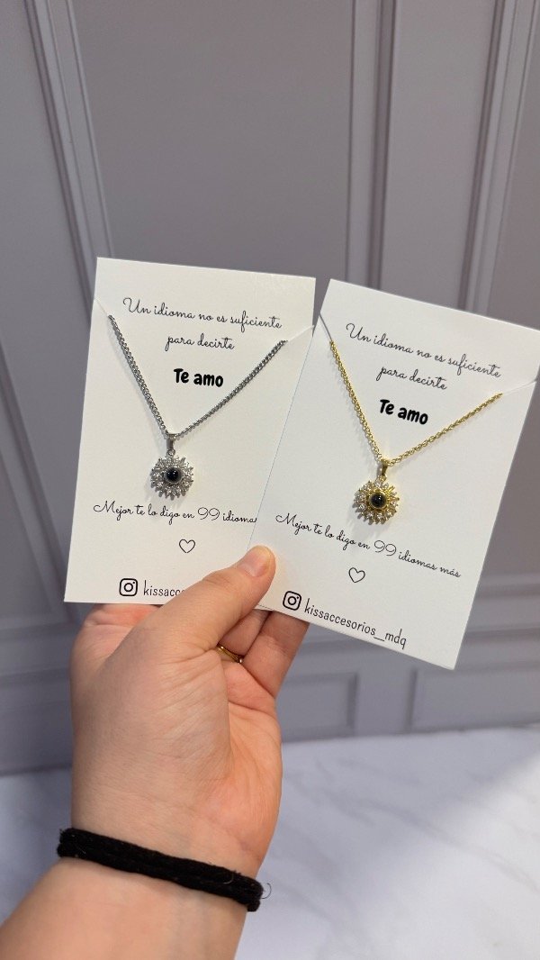 Producto - Box especial 21 de septiembre - girasol eterno con collar te amo en 100 idiomas - 1