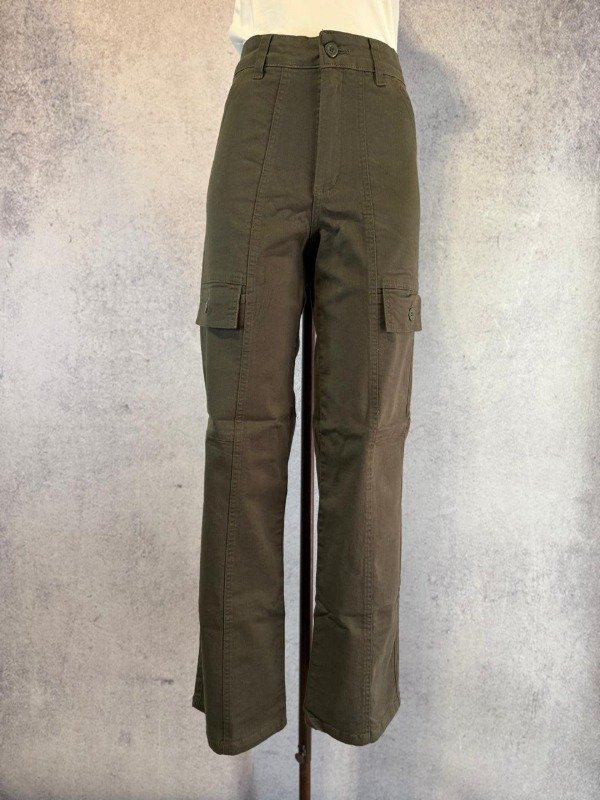 Producto - JEAN VERDE WIDE LEG CARGO ELASTIZADO