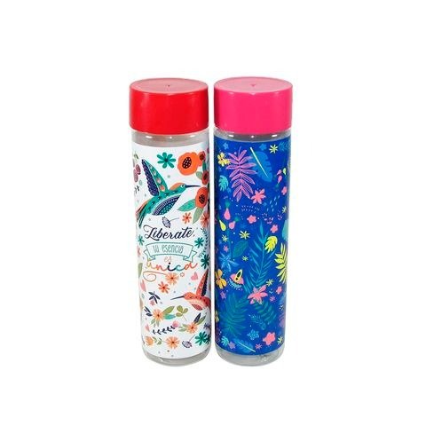 Producto - BOTELLA DE PLASTICO CON TAPA 500CC GEO FLEXO BOTANICAL MODELOS SURTIDOS REFILL