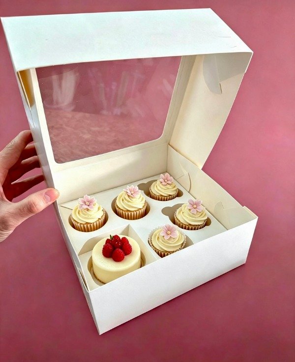 Producto - BENTOBOX - COD.1428 medida de la caja 22x10x22 capacidad 5 cupckae y mini pastel - 1
