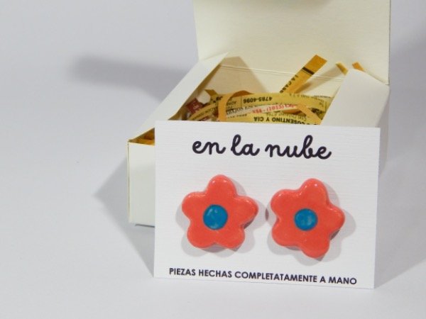 Producto - Aros flor rosa