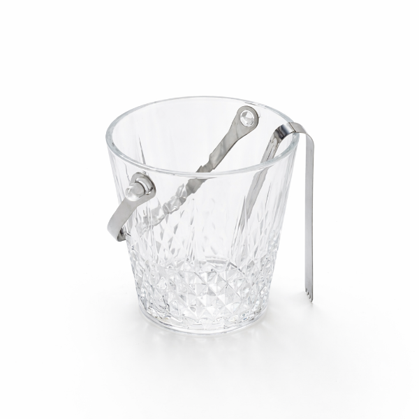 Producto - Hielera vidrio con pinza Diseño diamantes