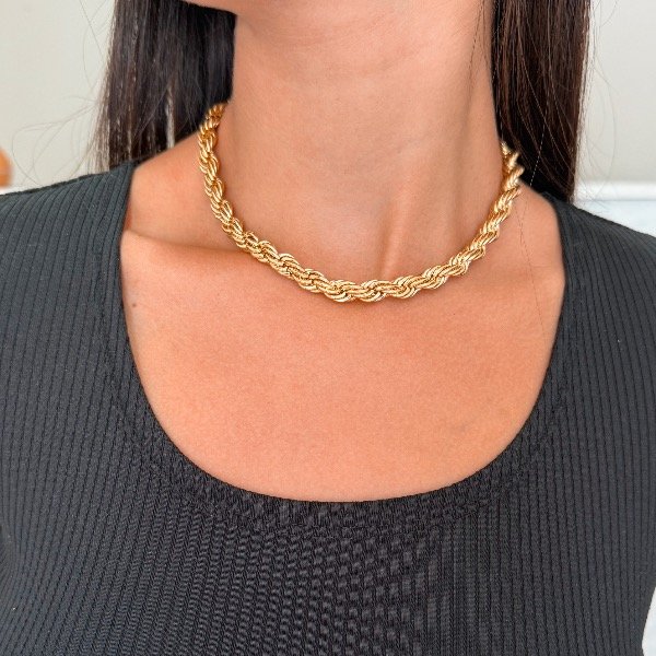 Producto - Collar trenzado dorado - fantasia