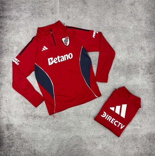 Producto - Buzo Medio Cierre River Rojo 2025