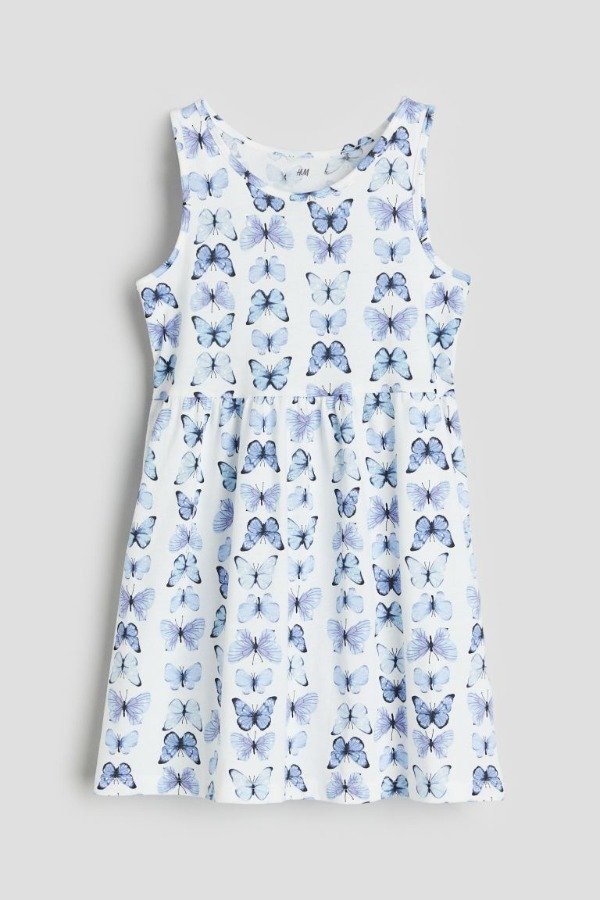 Producto - Vestido HM Blanco con Mariposas Azules