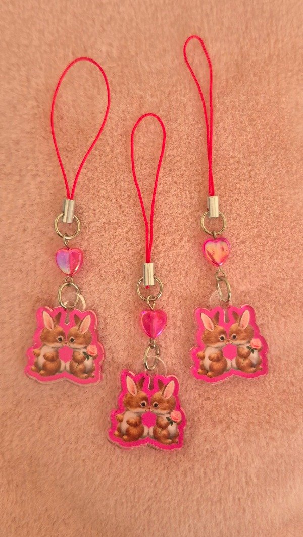 Producto - Charm conejitos rosa