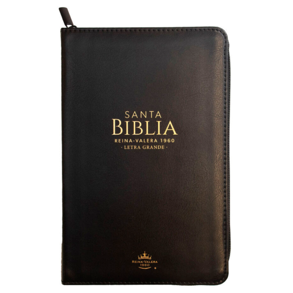 Producto - Biblia Reina Valera 1960 Letra Grande Negra Con Cierre Y Canto Dorado