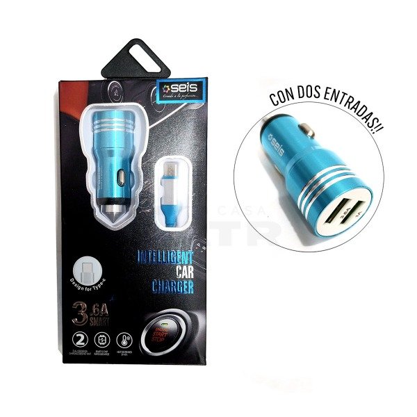 Producto - Cargador de Auto 3.6a Lighting Iphone Dos Entradas