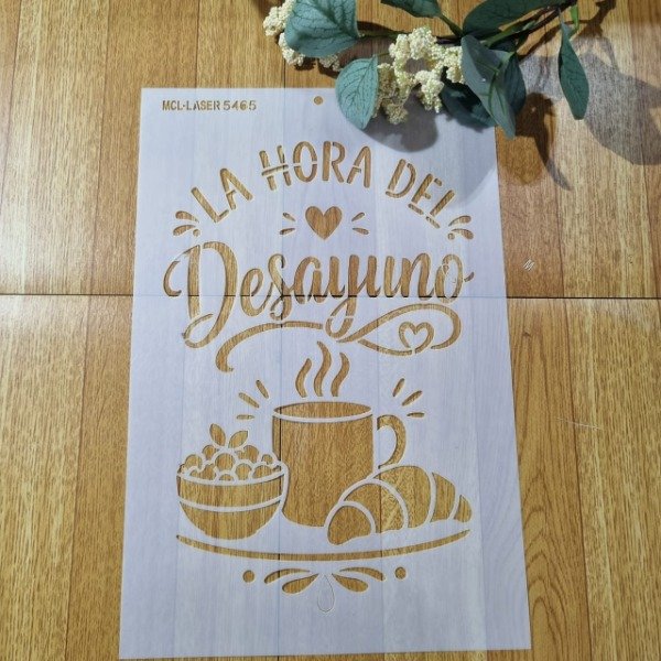 Producto - ST 5465 de 20x30 cm Stencil Desayuno