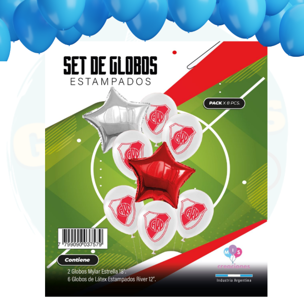 Producto - Set de globos futboleros estampados