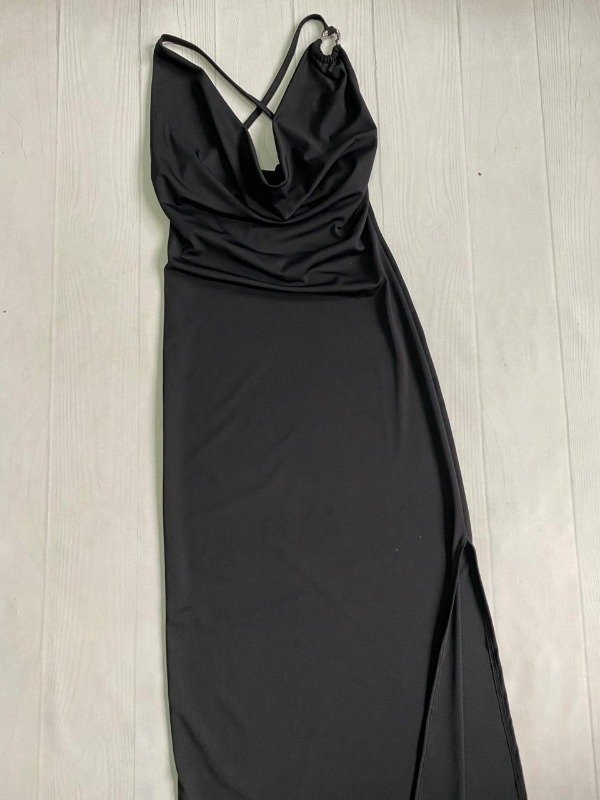 Producto - [7874] Vestido c/tajo buche largo espalda cruzada nube microfibra