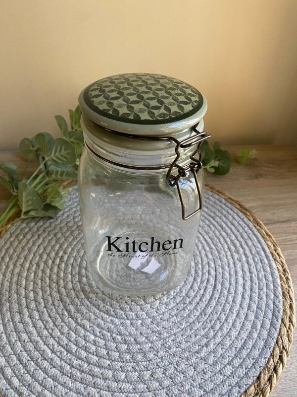 Producto - FRASCO CUADRADO HERMETICO KITCHEN TAPA CERAMICA GRIS 1500 ML