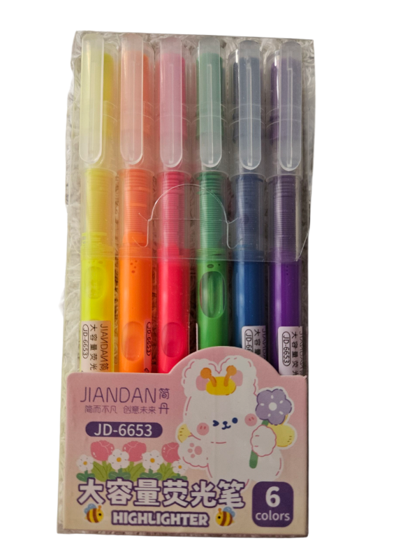 Producto - Resaltadores Jiandan Fino Caja x 6 - 1