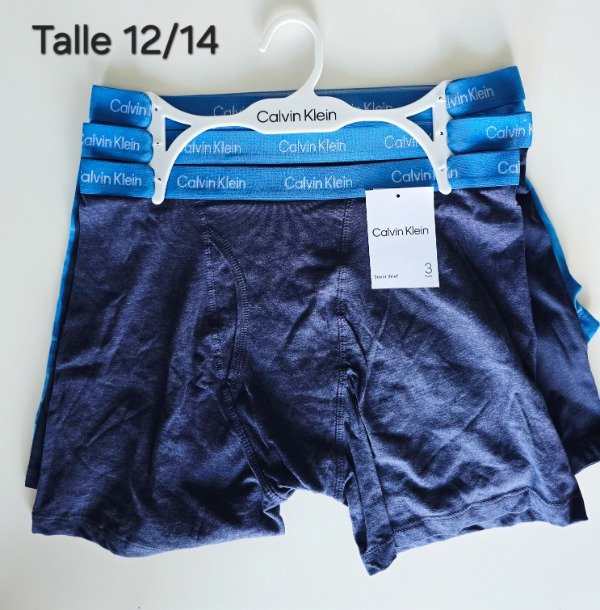 Producto - Pack de 3 boxer Calvin klein talle 12/14 azules