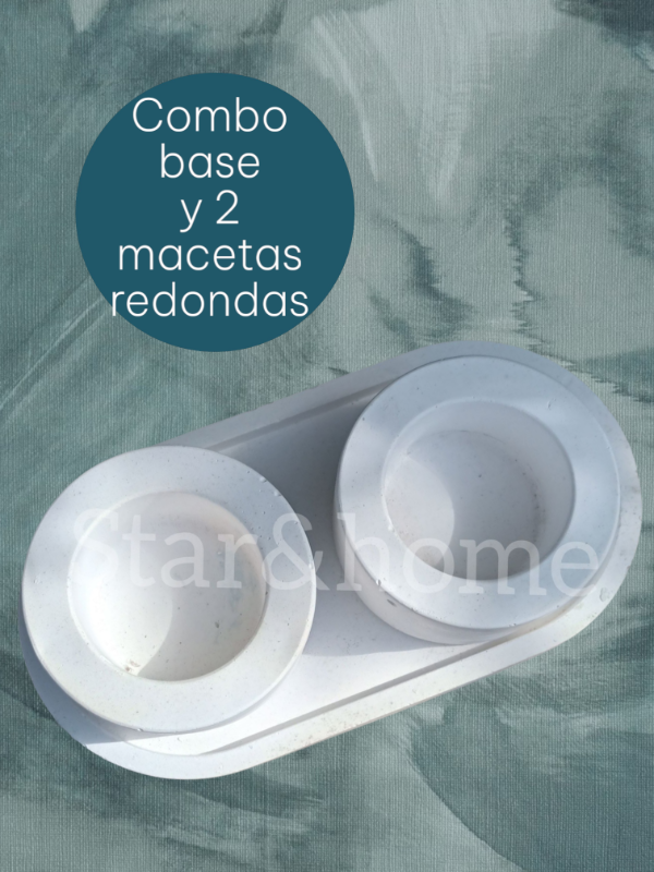 Producto - Base oval 18cm+ 2 macetas redondas
